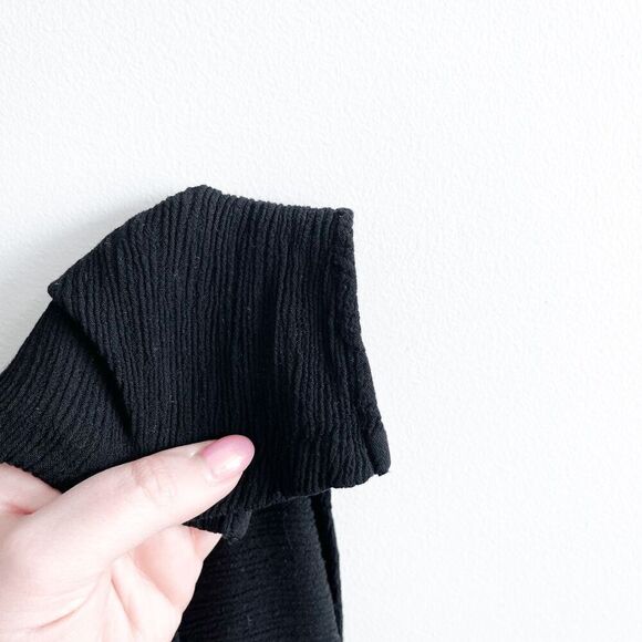 Barbara Lesser Womens Textured Crinkle Fabric Sleeveless Midi Dress Black Small - Picture 4 of 8